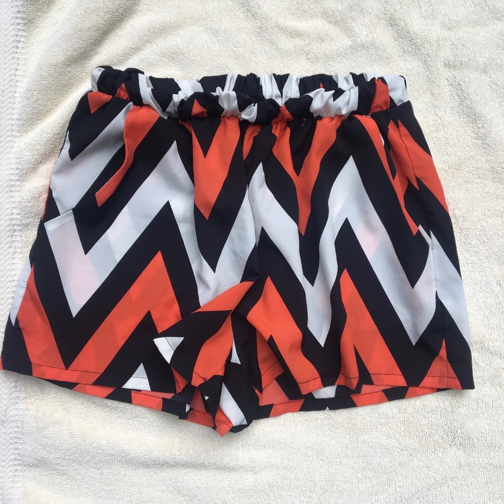 Orange and Black Chevron Shorts